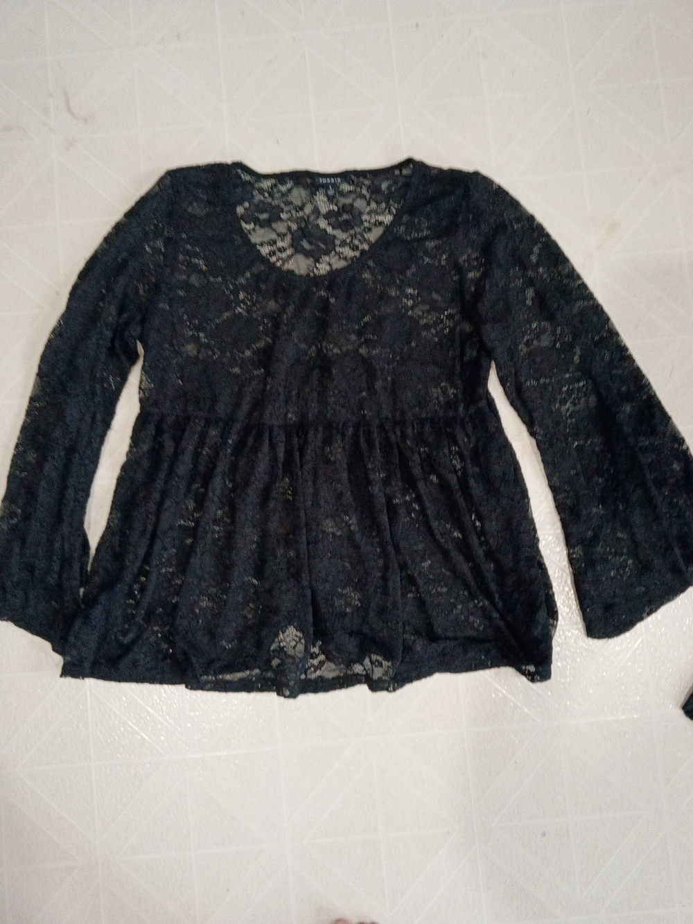 torrid Black Lace Peplum Tunic Top